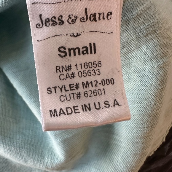NWT Jane&Jess Felicity Mineral Wash tunic in sea green blue, size Small - Picture 4 of 5
